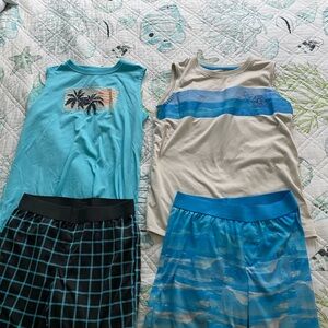 2 sets size L 10-12 Cat & Jack Kids Sleeveless Tank Top and Short pajama sets